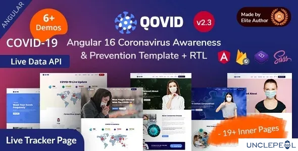Qovid - Angular 16 医疗健康与新冠疫苗模板 2.3