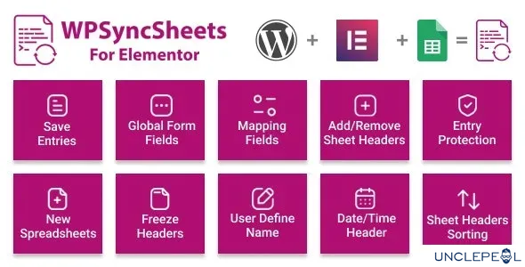 WPSyncSheets For Elementor - Elementor Pro 表单 Google 表格附加组件 4.3