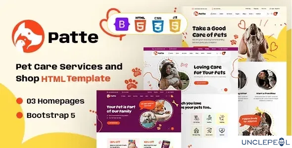 Patte - 宠物护理与宠物商店 HTML 模板 1.0.0