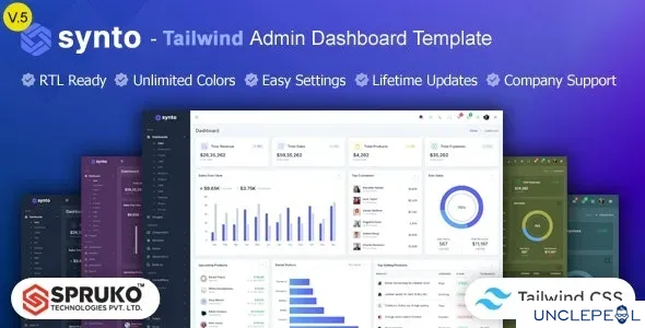 Synto – Tailwind HTML 管理仪表板模板 5.0