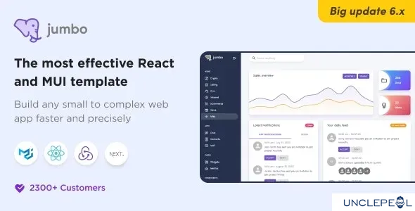 Jumbo - React 管理模板与 Material-UI 6.2.0