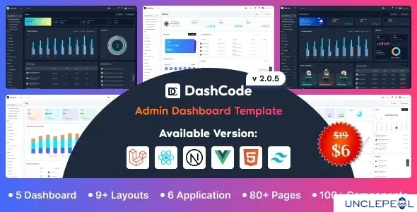 DashCode - Laravel, React, Vuejs, NextJs, HTML, Tailwind 仪表板模板 2.0.5