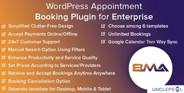 BMA - WordPress 预约预定插件 for 企业1.7.7 开心版