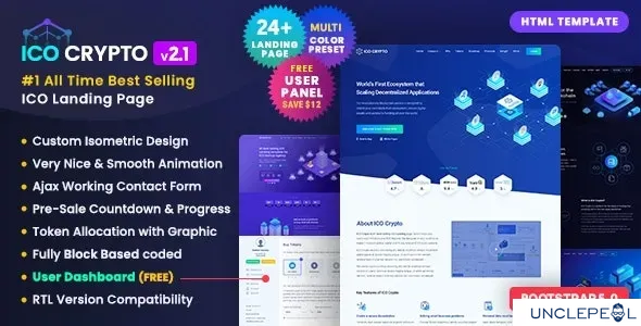 ICO Crypto - 多用途登陆页面 HTML 模板 2.1.0