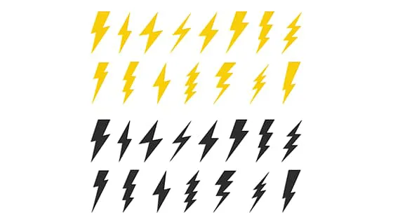 扁平风格的闪电图标矢量素材(EPS)