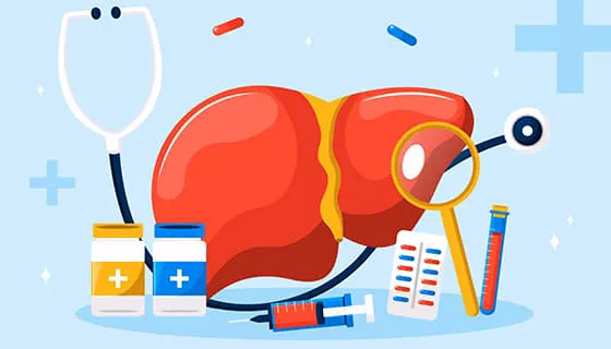 医疗工具和肝脏设计世界肝炎日矢量素材(AI/EPS)