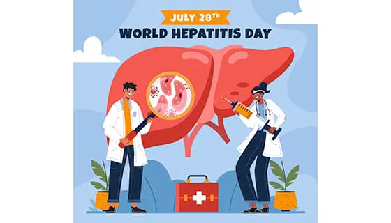 医生和肝脏设计世界肝炎日矢量素材(AI/EPS)