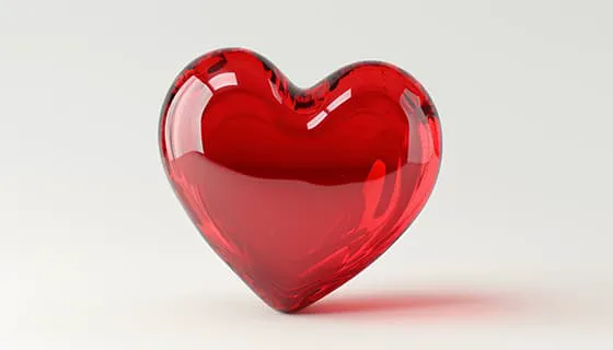 晶莹剔透的立体红色爱心背景/壁纸图片素材(JPG)