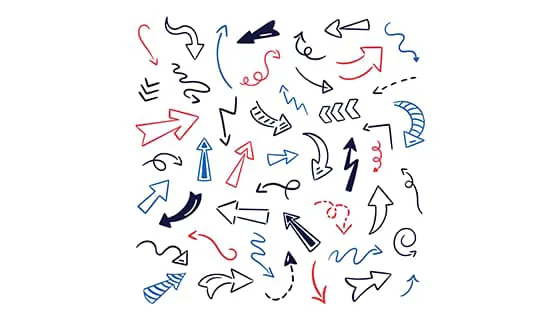手绘涂鸦风格的箭头矢量素材(AI/EPS)一