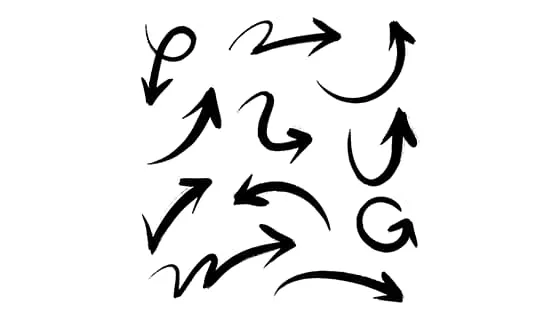 手绘涂鸦风格的黑色箭头矢量素材(EPS)