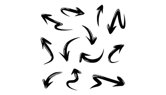 手绘涂鸦风格的箭头矢量素材(EPS)一