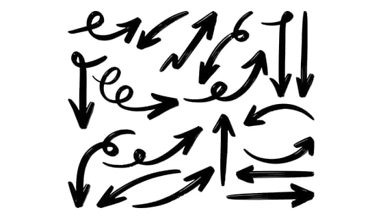 手绘涂鸦风格的箭头矢量素材(EPS)