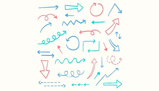 手绘涂鸦风格的箭头矢量素材(AI/EPS)