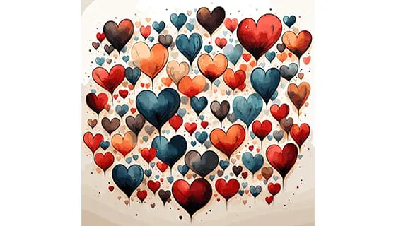 手绘涂鸦爱心背景矢量素材(EPS)