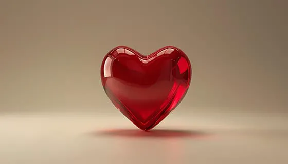 晶莹剔透的立体红色爱心背景/壁纸图片素材(JPG)一