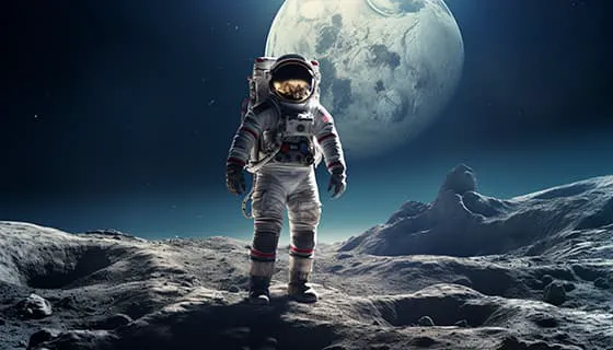 站在月球上的宇航员图片素材(JPG)二