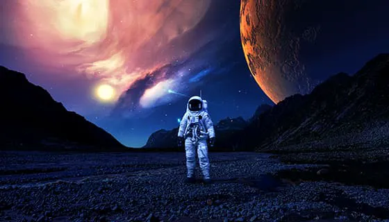 在外星球上的宇航员图片素材(JPG)