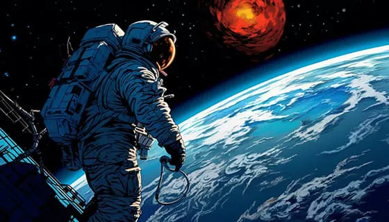 出舱作业的宇航员图片素材(JPG)