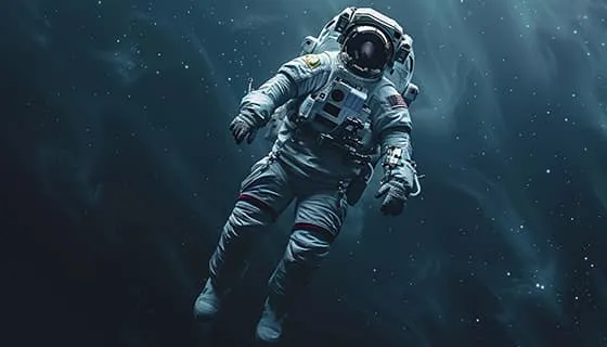 漂浮在浩瀚无垠的宇宙中的宇航员图片素材(JPG)四