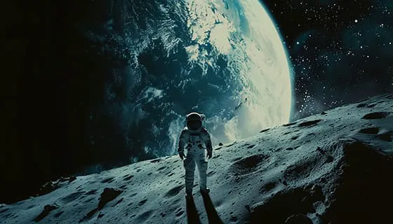 站在月球上的宇航员图片素材(JPG)三