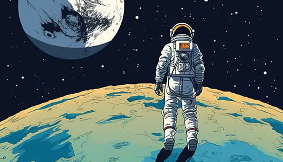 到达外星球的宇航员图片素材(JPG)