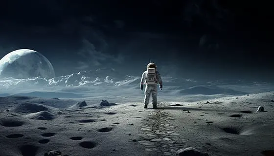 站在月球上的宇航员图片素材(JPG)一