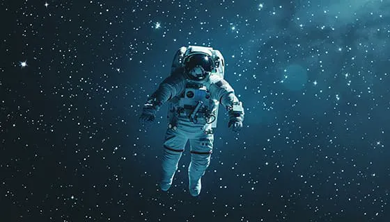 漂浮在浩瀚无边的宇宙中的宇航员图片素材(JPG)