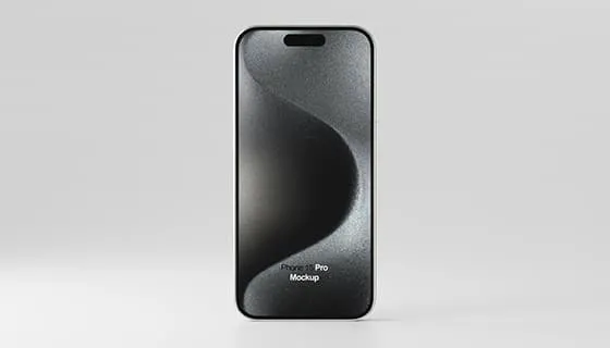 白色钛金属 iPhone 15 Pro Max 手机素材(PSD)一