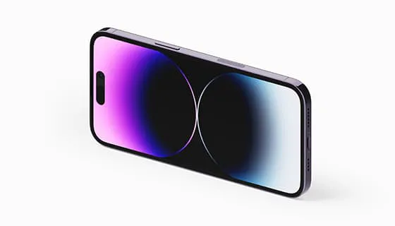 暗紫色 iPhone 14 Pro Max 手机素材(PSD)一