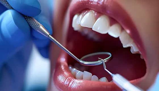 牙医给年轻女士检查牙齿图片素材(JPG)九