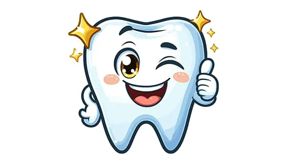 竖着大拇指的卡通牙齿矢量素材(EPS)