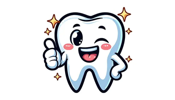 竖着大拇指的卡通牙齿矢量素材(EPS)一