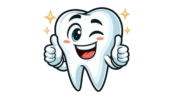 眯着眼睛竖起大拇指的牙齿矢量素材(EPS)一