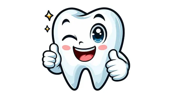 眯着眼睛竖起大拇指的牙齿矢量素材(EPS)