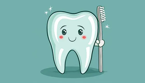 拿着牙刷的卡通牙齿图片素材(JPG)