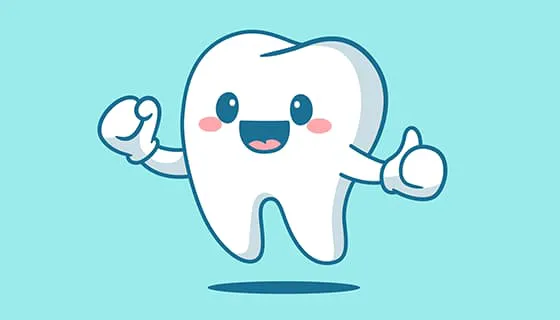 竖起大拇指的卡通牙齿矢量素材(EPS)