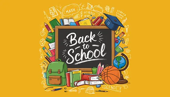 各种各样的学习工具设计开学季矢量素材(EPS)一