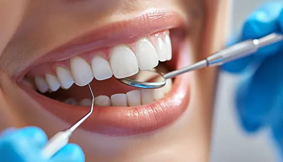 牙医给年轻女士检查牙齿图片素材(JPG)二