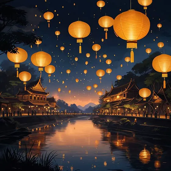 布满灯笼庆祝喜庆的日子图片素材(JPG)