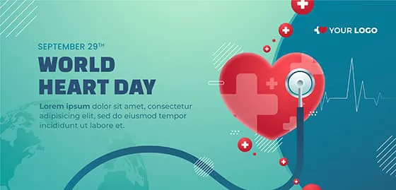 心脏和听诊器设计世界心脏日背景图片矢量素材(AI/EPS)