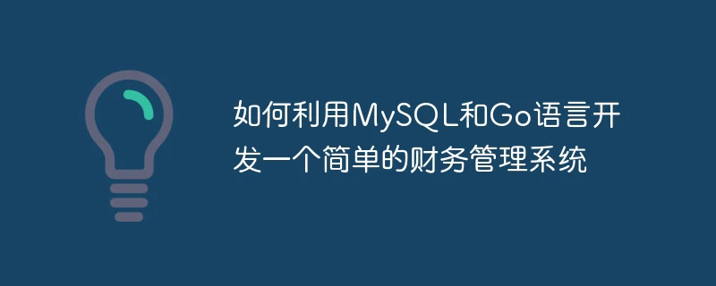 如何利用mysql和go语言开发一个简单的财务管理系统