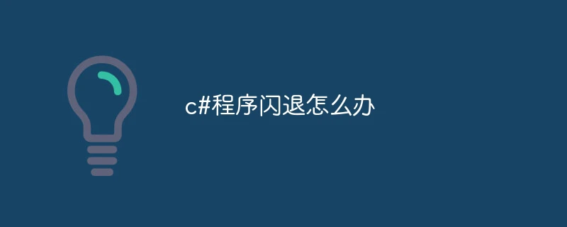 c#程序闪退怎么办