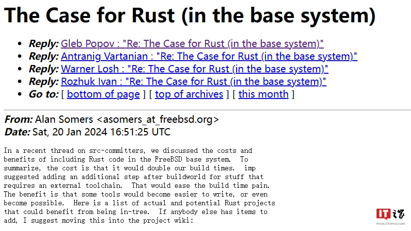 Rust 成软件重构“香饽饽”,FreeBSD 也考虑将其引入系统