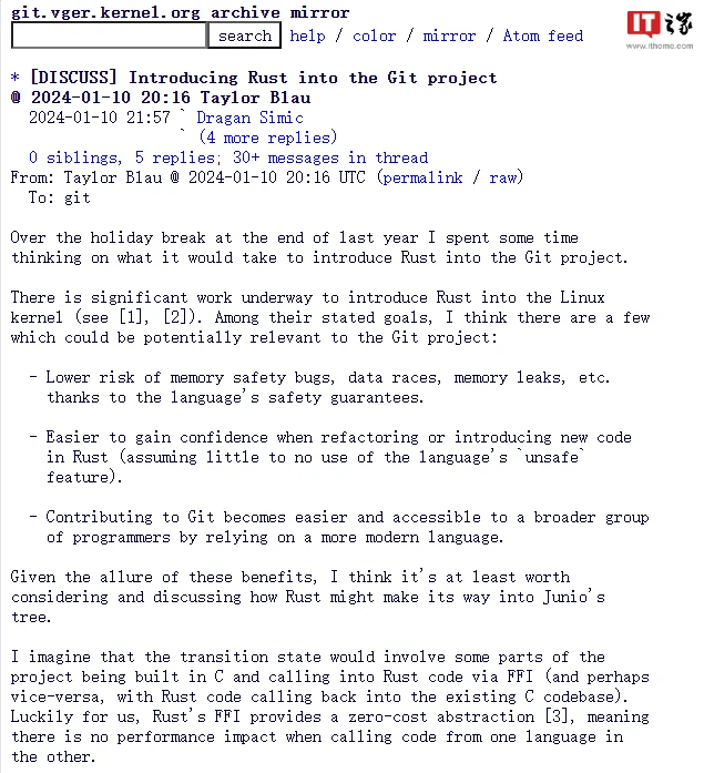 Git 开发者正讨论引入 Rust 语言的可能性