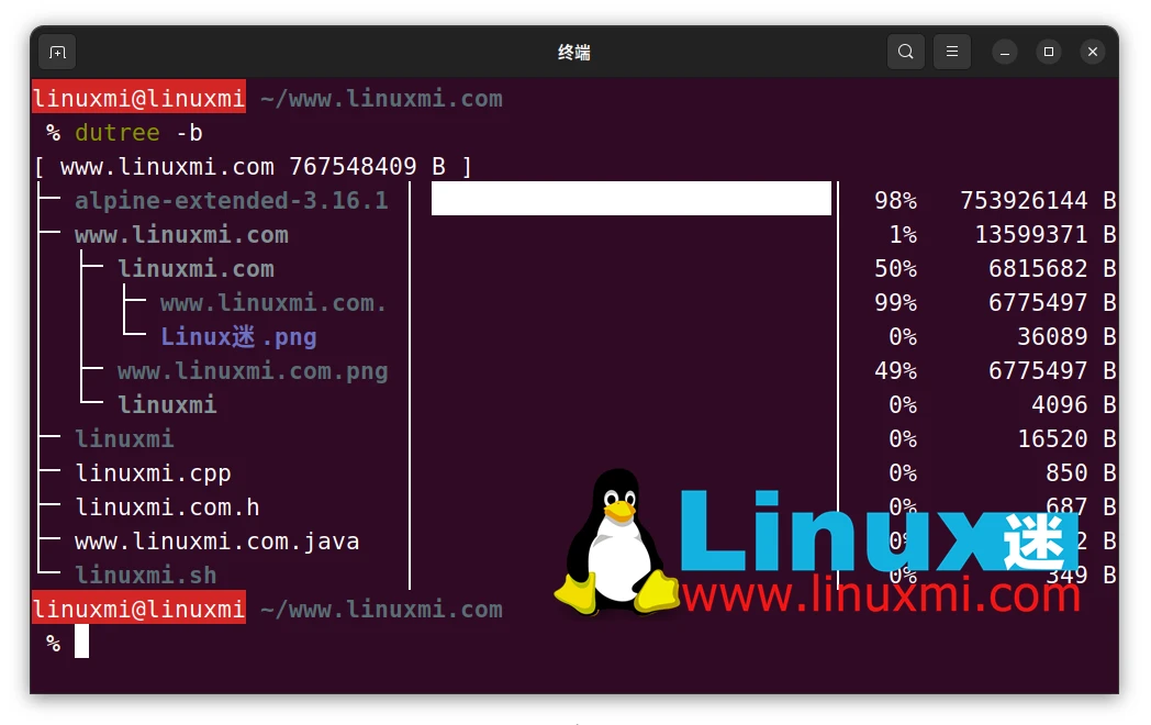 dutree:强大的 Linux 文件系统磁盘使用追踪工具