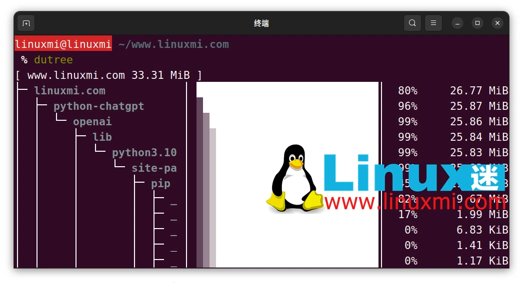 dutree:强大的 Linux 文件系统磁盘使用追踪工具