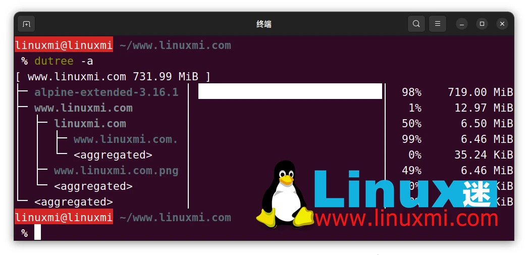 dutree:强大的 Linux 文件系统磁盘使用追踪工具