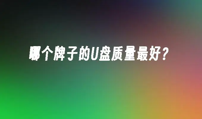 哪个牌子的U盘质量最好?