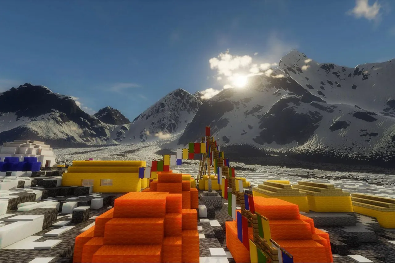“把现实搬进游戏”，玩家在《我的世界》中打造最逼真的珠穆朗玛峰