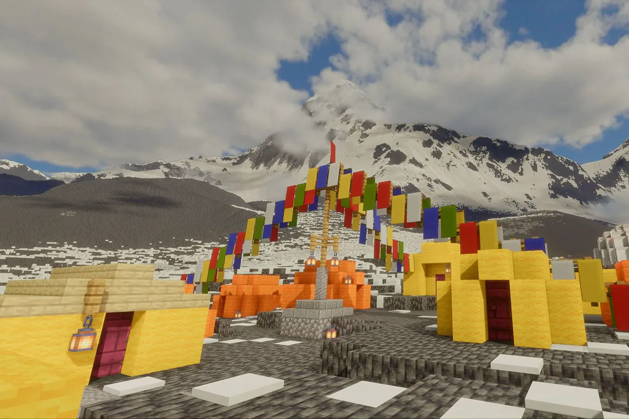 “把现实搬进游戏”，玩家在《我的世界》中打造最逼真的珠穆朗玛峰
